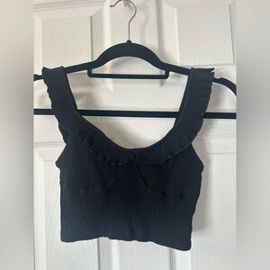 ❤️Ruffled Ribbed Crop Tank Top Size XS